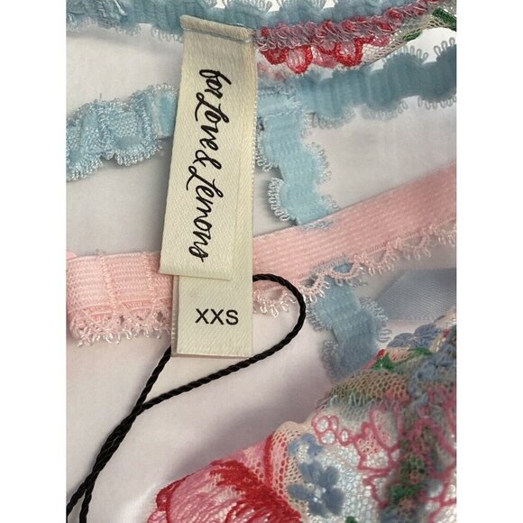 For Love & Lemons sz XXS Garter Belt Swaying Rose Floral Embroidered Coquette - Picture 8 of 10